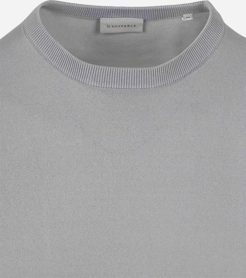 Suitable knitted t-shirt wap grijs