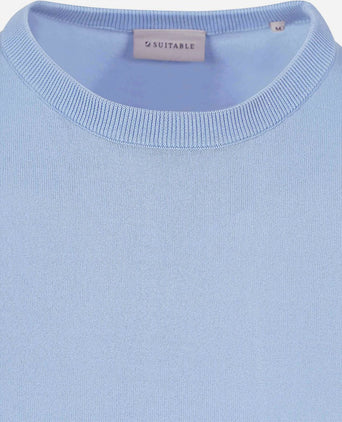 Knitted t-shirt wap lichtblauw