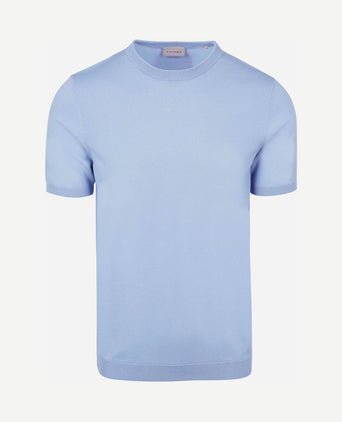 Knitted t-shirt wap lichtblauw