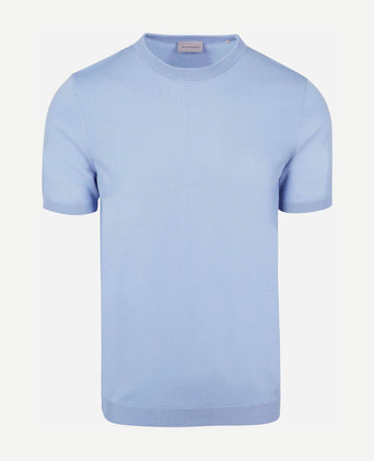 Knitted t-shirt wap lichtblauw