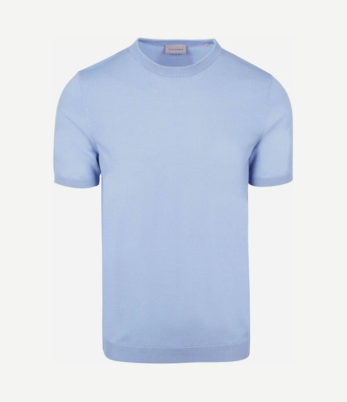 Knitted t-shirt wap lichtblauw