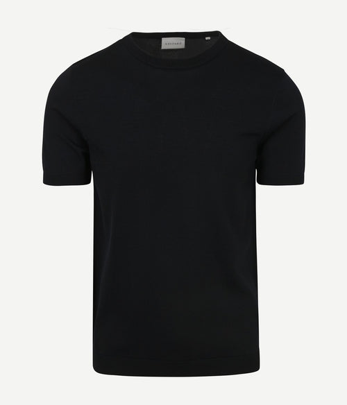 Suitable knitted t-shirt wap donkerblauw