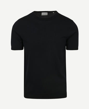 Knitted t-shirt wap donkerblauw