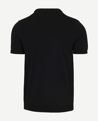Knitted t-shirt wap donkerblauw