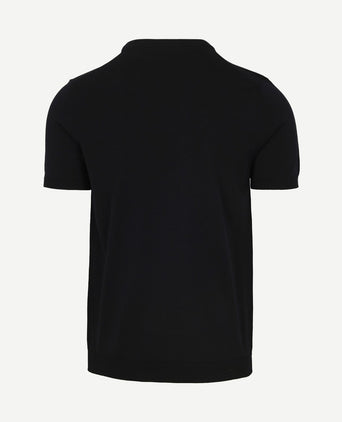 Knitted t-shirt wap donkerblauw