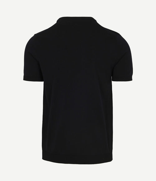 Knitted t-shirt wap donkerblauw