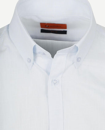 Suitable korte mouwen overhemd cotton slub lichtblauw | Slim-fit