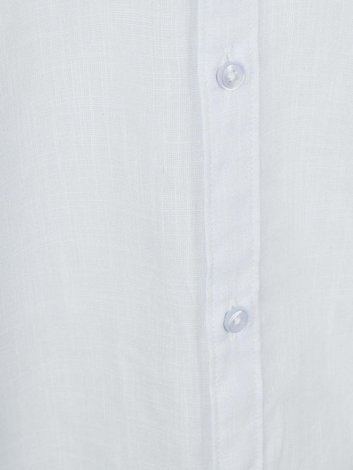 Suitable korte mouwen overhemd cotton slub lichtblauw | Slim-fit