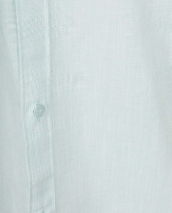 Suitable korte mouwen overhemd cotton slub lichtgroen | Slim-fit