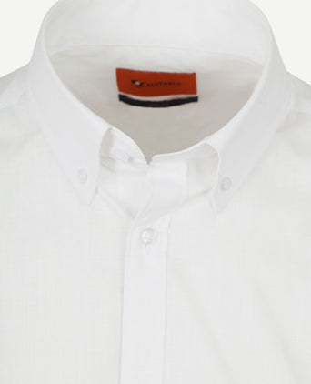 Suitable korte mouwen overhemd cotton slub wit | Slim-fit