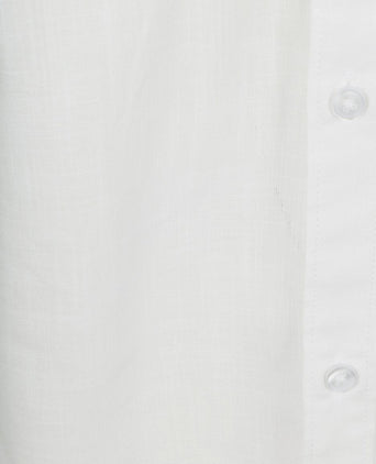 Suitable korte mouwen overhemd cotton slub wit | Slim-fit