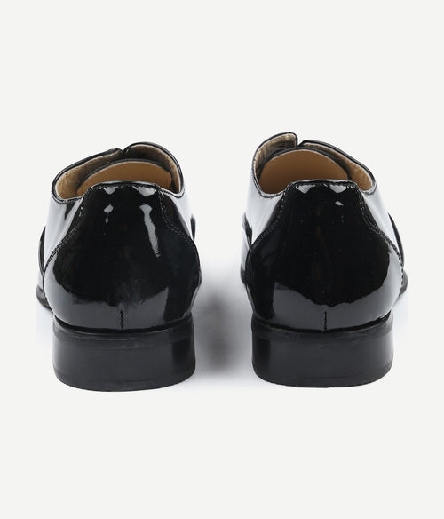 Suitable lakschoen leer zwart