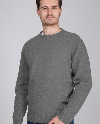 Suitable lamswol trui o-hals grijs | Regular-fit