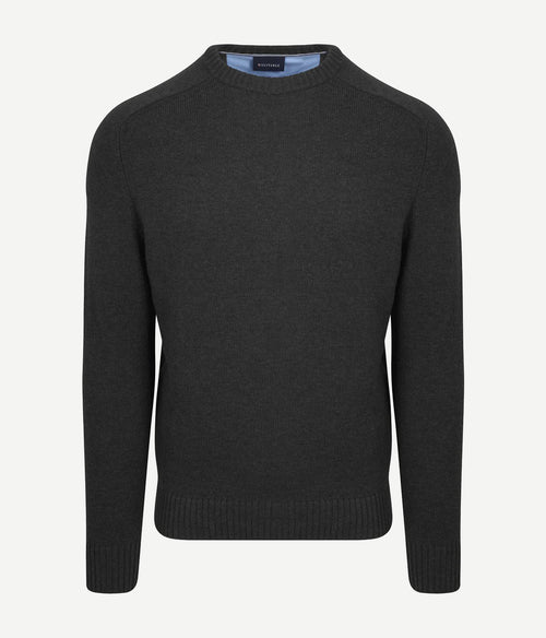 Suitable lamswol trui ronde hals antraciet | Regular-fit