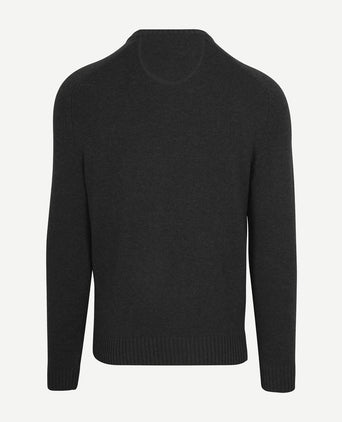 Suitable lamswol trui ronde hals antraciet | Regular-fit