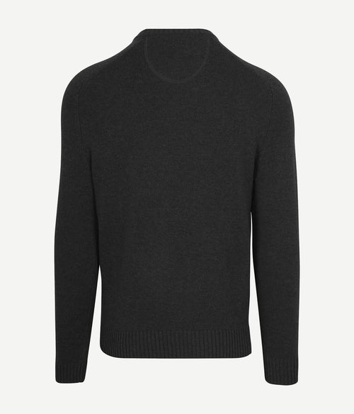 Suitable lamswol trui ronde hals antraciet | Regular-fit