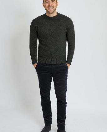 Suitable lamswol trui ronde hals antraciet | Regular-fit
