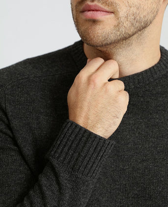 Suitable lamswol trui ronde hals antraciet | Regular-fit