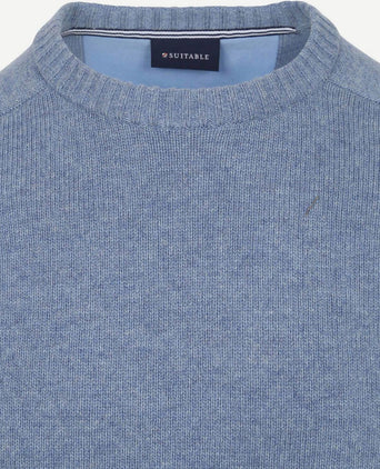Suitable lamswol trui ronde hals lichtblauw | Regular-fit