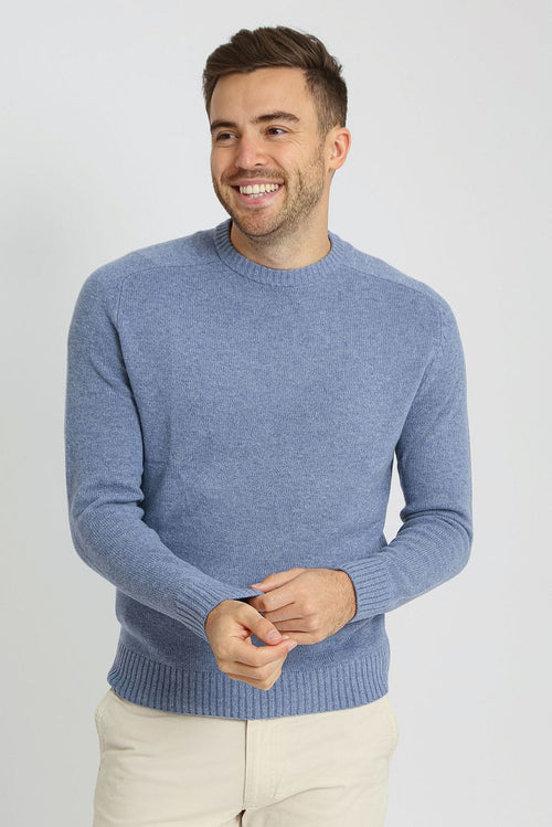 Suitable lamswol trui ronde hals lichtblauw | Regular-fit