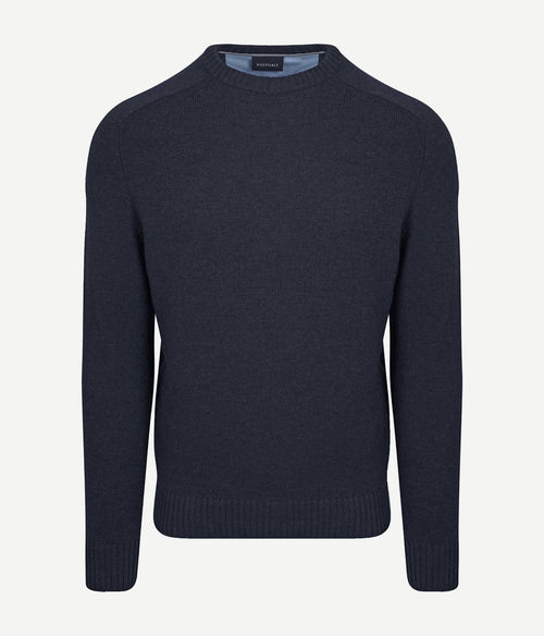 Suitable lamswol trui ronde hals donkerblauw | Regular-fit