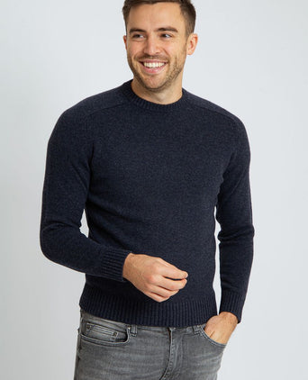 Suitable lamswol trui ronde hals donkerblauw | Regular-fit