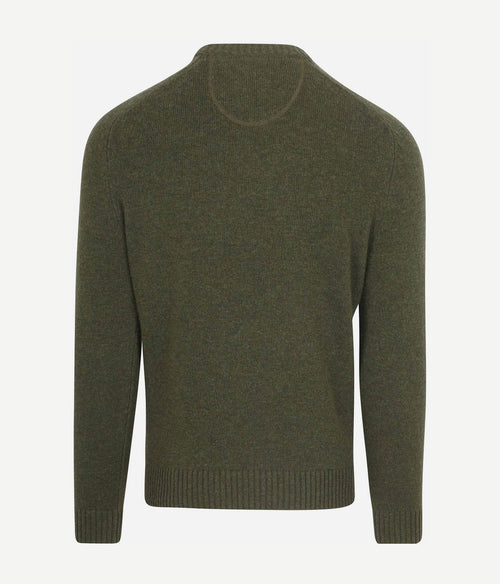 Suitable lamswol trui ronde hals olijfgroen | Regular-fit