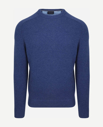 Lamswol trui ronde hals royal blauw