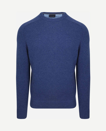 Lamswol trui ronde hals royal blauw