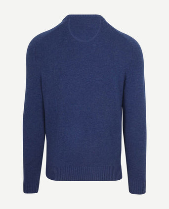 Lamswol trui ronde hals royal blauw