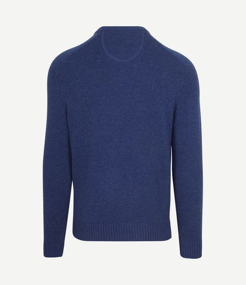 Lamswol trui ronde hals royal blauw