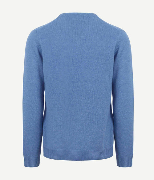 Suitable lamswol trui v-hals blauw | Regular-fit