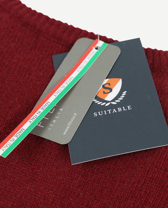 Suitable lamswol trui v-hals bordeaux | Regular-fit