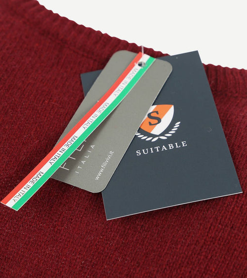 Suitable lamswol trui v-hals bordeaux | Regular-fit