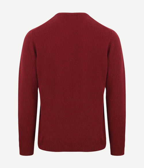 Suitable lamswol trui v-hals bordeaux | Regular-fit