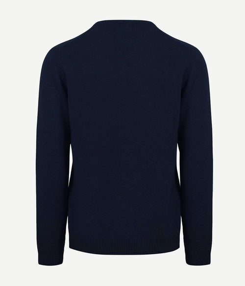 Suitable lamswol trui v-hals donkerblauw | Regular-fit