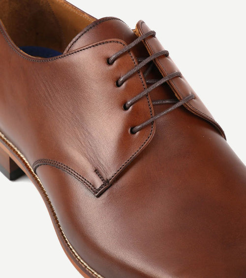 Suitable leren herenschoen donkercognac