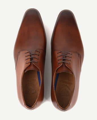 Suitable leren herenschoen donkercognac