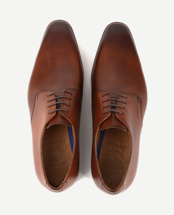 Leren herenschoen donkercognac
