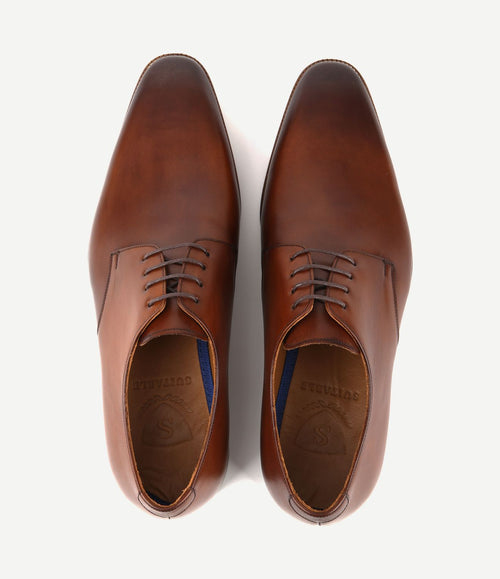 Leren herenschoen donkercognac