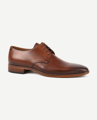 Leren herenschoen donkercognac