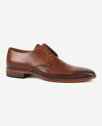 Leren herenschoen donkercognac