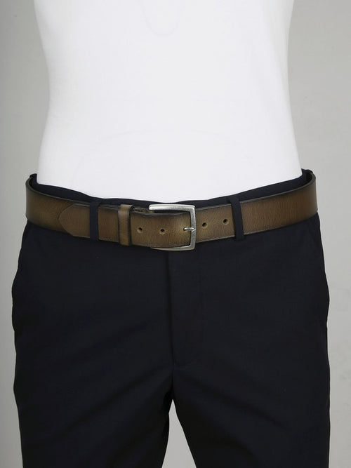 Suitable leren riem groen washed