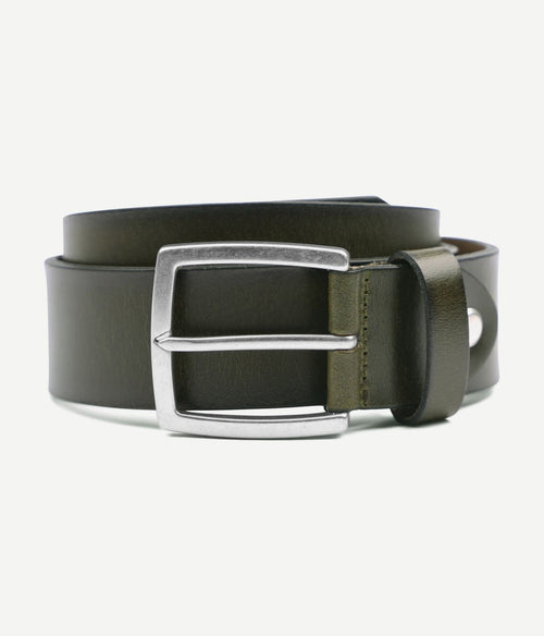 Suitable leren riem groen washed