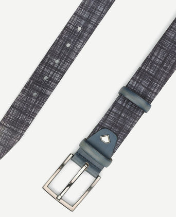 Suitable leren riem donkerblauw