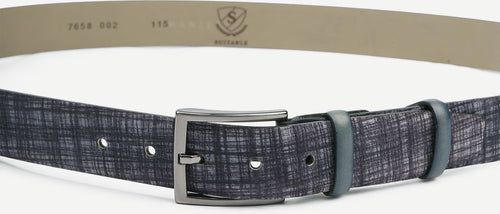 Suitable leren riem donkerblauw