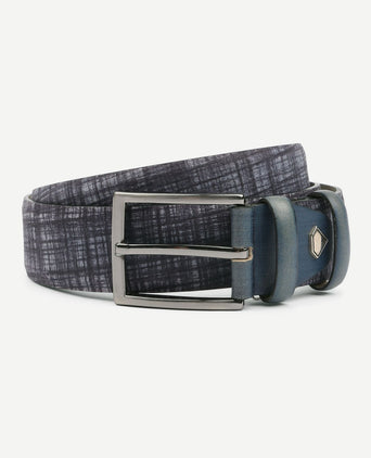 Suitable leren riem donkerblauw
