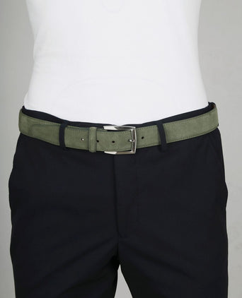 Suitable leren riem suede groen