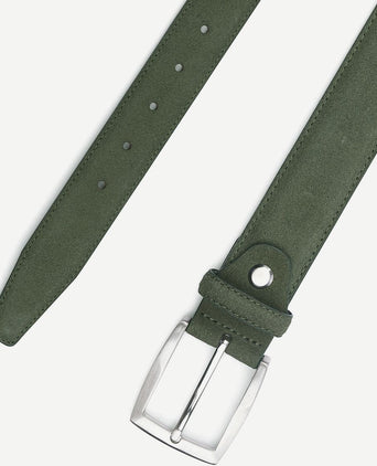 Suitable leren riem suede groen