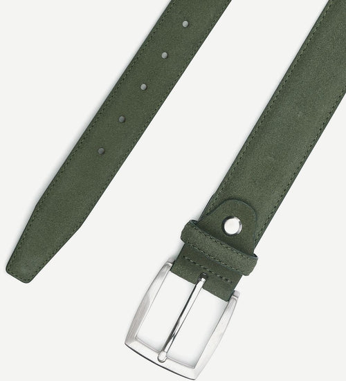 Suitable leren riem suede groen